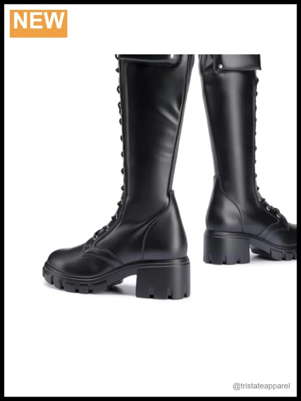 Over-the-Knee Boots for Women - Faux Leather Chunky Heel Boots with Side Zipper